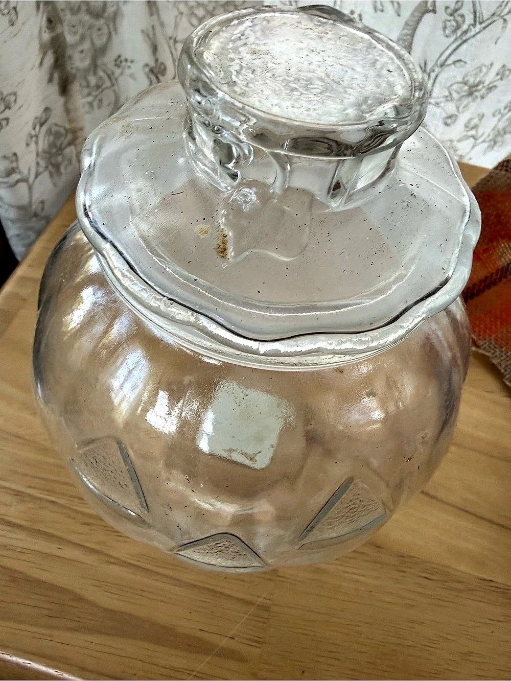 Embossed Glass Storage Jar - Picture 2 of 3
